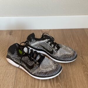 Nike Black and Gray Athletic Shoes with Knitted Upper